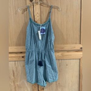 Women’s New with tags Hem & Thread Blue Striped Romper Sz S